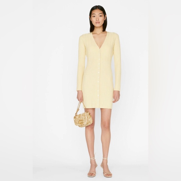 Frame - Long Rib Cardi in Butter - Picture 2 of 6